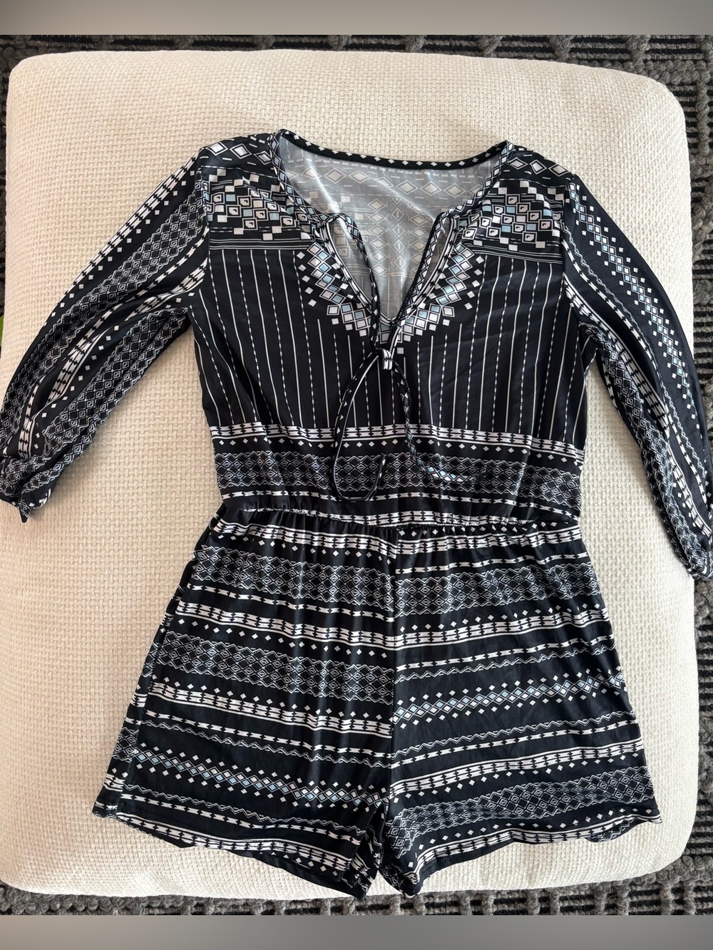 Black & White Geometric Romper
